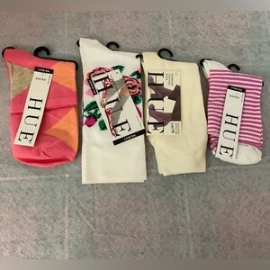 HUE Set of 4 Fashion Socks One Size